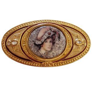 Avon Presidents Club Mrs. Albee Rhinestone Brooch, Signed PC K196
